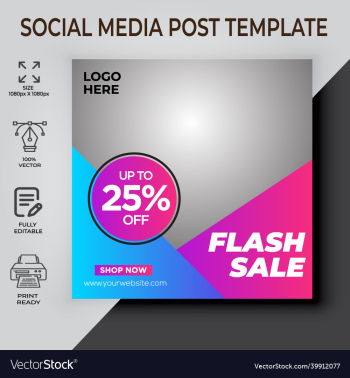 flash sale social media post template design flash sale social media post template design