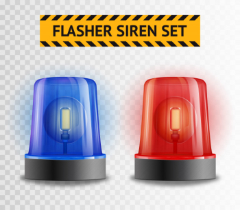 Flasher siren transparent set Flasher siren transparent set