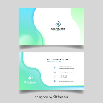 Flat abstract business card template Free Vector