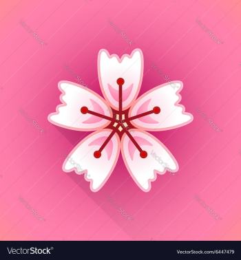 Flat abstract sakura flower icon vector image Flat abstract sakura flower icon vector image