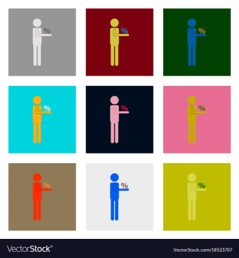 Flat assembly icons of stick figure human vector image Flat assembly icons of stick figure human vector image