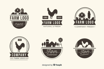 Flat black farm logo collection Flat black farm logo collection
