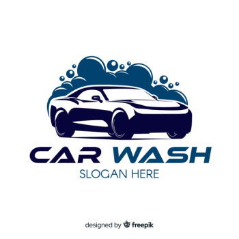 Flat blue car wash logo Free Vector Flat blue car wash logo Free Vector