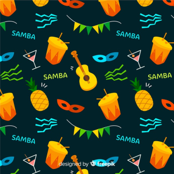 Flat brazilian carnival pattern Flat brazilian carnival pattern