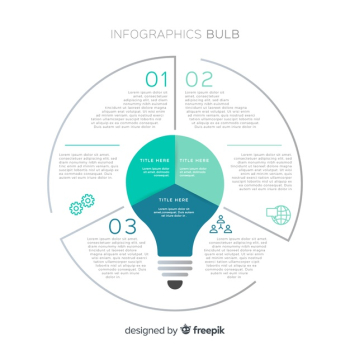 Flat bulb infographic Flat bulb infographic