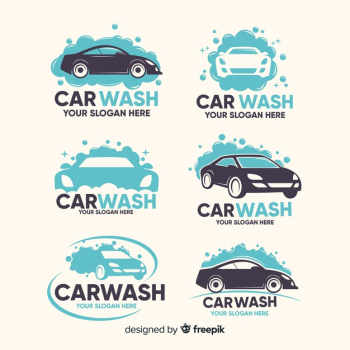 Flat car wash logo collection Free Vector Flat car wash logo collection Free Vector