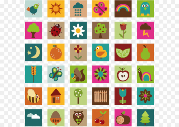 Flat cartoon icon Flat cartoon icon