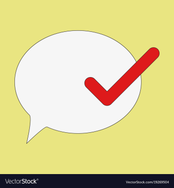 Flat check message flat icon vector image Flat check message flat icon vector image