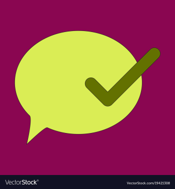 Flat check message flat icon vector image Flat check message flat icon vector image
