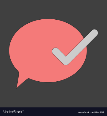 Flat check message flat icon vector image Flat check message flat icon vector image