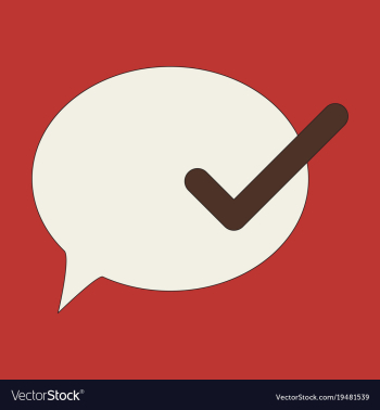 Flat check message flat icon vector image Flat check message flat icon vector image