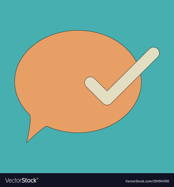 Flat check message flat icon vector image Flat check message flat icon vector image