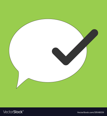 Flat check message flat icon vector image Flat check message flat icon vector image