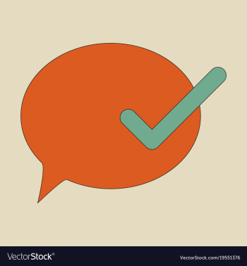 Flat check message flat icon vector image Flat check message flat icon vector image