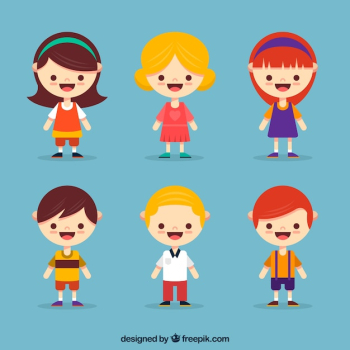 Flat child character collection Flat child character collection