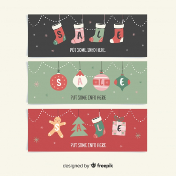 Flat decoration christmas sale banner pack Flat decoration christmas sale banner pack