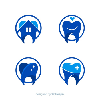 Flat dental clinic logo Flat dental clinic logo