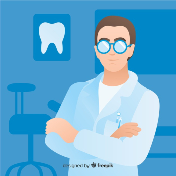 Flat dentist character Flat dentist character