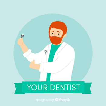 Flat dentist character Flat dentist character