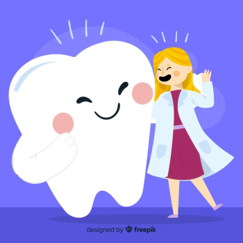 Flat dentist character Flat dentist character