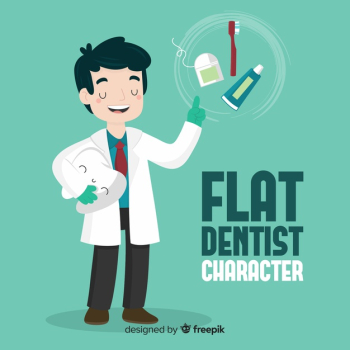 Flat dentist character Flat dentist character