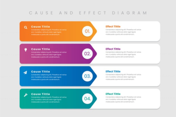 Flat design cause and effect infographic template Free Vector Flat design cause and effect infographic template Free Vector