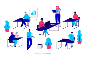 Flat design characters office workers activities Free Vector Flat design characters office workers activities Free Vector