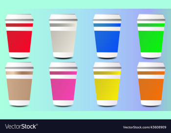 flat design cup coffee tea latte