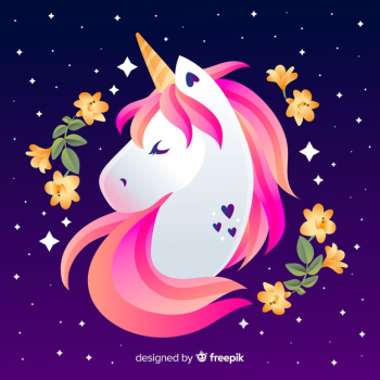 Flat design cute unicorn background Free Vector Flat design cute unicorn background Free Vector