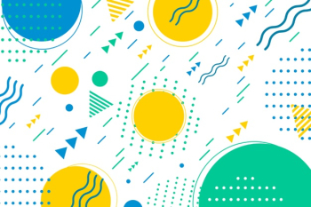 Flat design geometric shapes background in memphis style Free Vector Flat design geometric shapes background in memphis style Free Vector