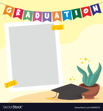 flat design graduation celebration photo frame