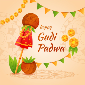 Flat design gudi padwa Free Vector Flat design gudi padwa Free Vector