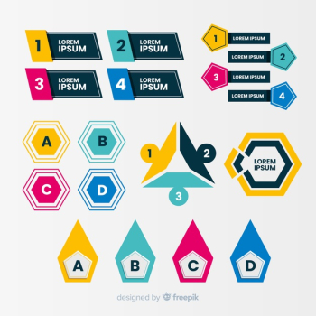 Flat design infographic bullet points Free Vector