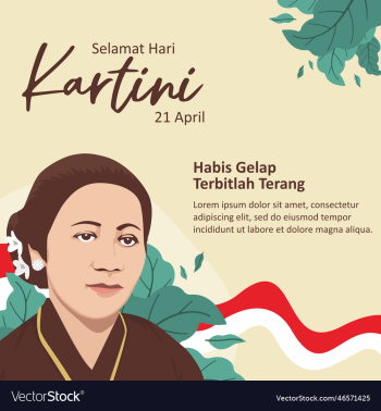 flat design kartini day poster concept flat design kartini day poster concept