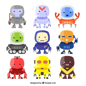 Flat design robot character collection Flat design robot character collection