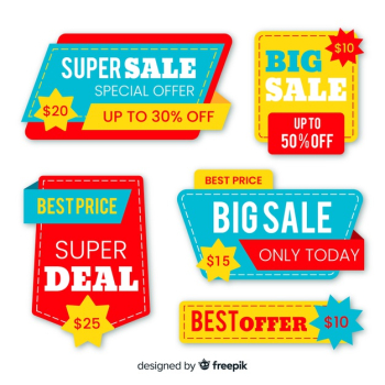 Flat design sales label collection Free Vector Flat design sales label collection Free Vector