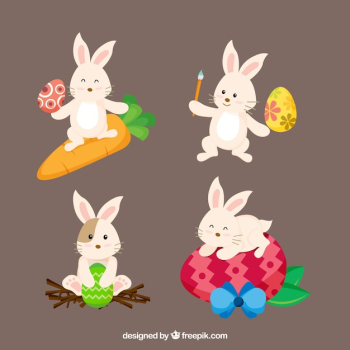 Flat easter bunny collection Flat easter bunny collection