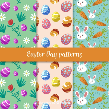 Flat easter pattern collection Flat easter pattern collection