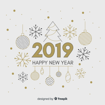 Flat elements new year background