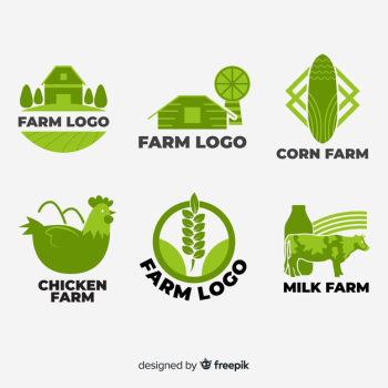 Flat farm logo collection Flat farm logo collection