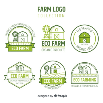 Flat farm logo collection Flat farm logo collection