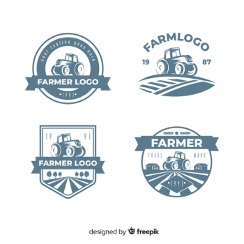 Flat farm logo template collection Free Vector Flat farm logo template collection Free Vector