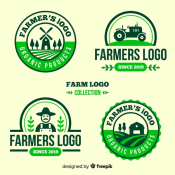 Flat farm logo template collection Free Vector Flat farm logo template collection Free Vector