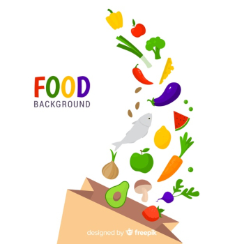 Flat food background Flat food background