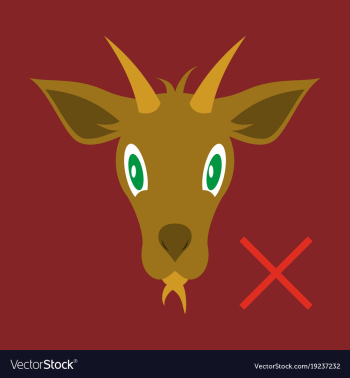 Flat goat animal farm icon vector image Flat goat animal farm icon vector image