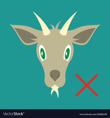 Flat goat animal farm icon vector image Flat goat animal farm icon vector image