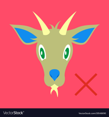 Flat goat animal farm icon vector image Flat goat animal farm icon vector image