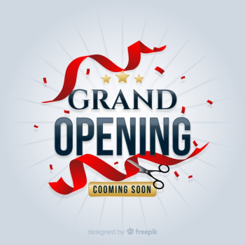Flat grand opening decorative background Free Vector Flat grand opening decorative background Free Vector
