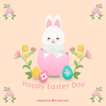 Flat happy easter day background Flat happy easter day background