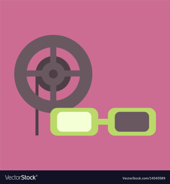 Flat icon 3d cinema vector image